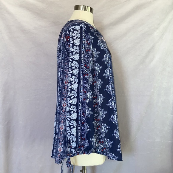 👚Liz Claiborne Floral Print 3/4 Sleeve Blouse - Picture 3 of 6